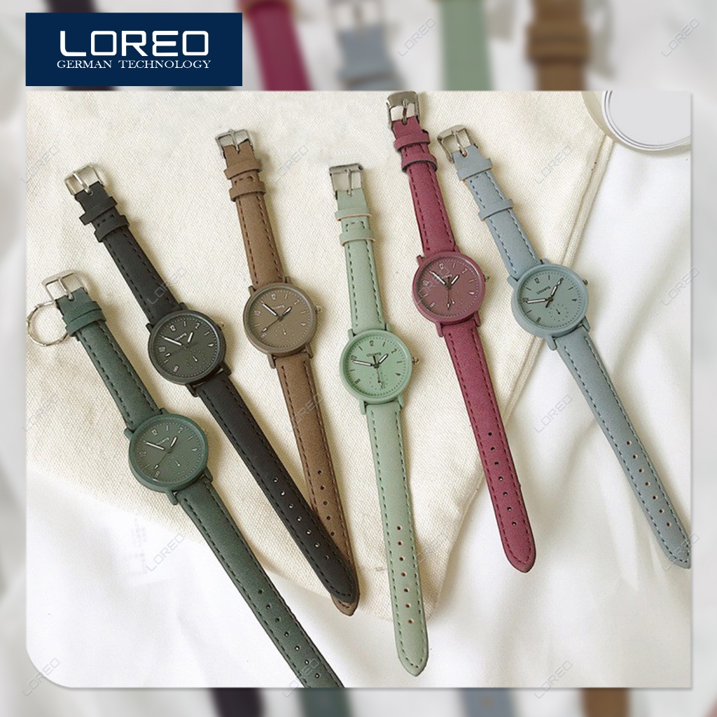 Loreo - Jam Tangan Wanita Retro Dial Bulat Analog Quartz Watch