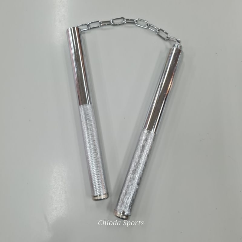 Double Stick Stik Doublestick Nunchaku Nuncaku Toya Bushido Besi Silver Original