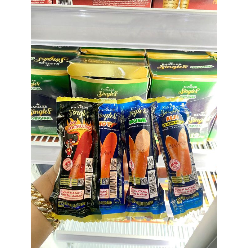 

Sosis Kanzler single siap makan 65 gr / 1 Box isi 12 pcs ( bisa MIX rasa / Random )
