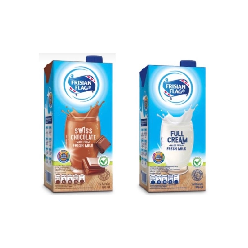 

Free Packing Kardus 946ml Susu UHT Frisian Flag Swiss Chocolate Full Cream