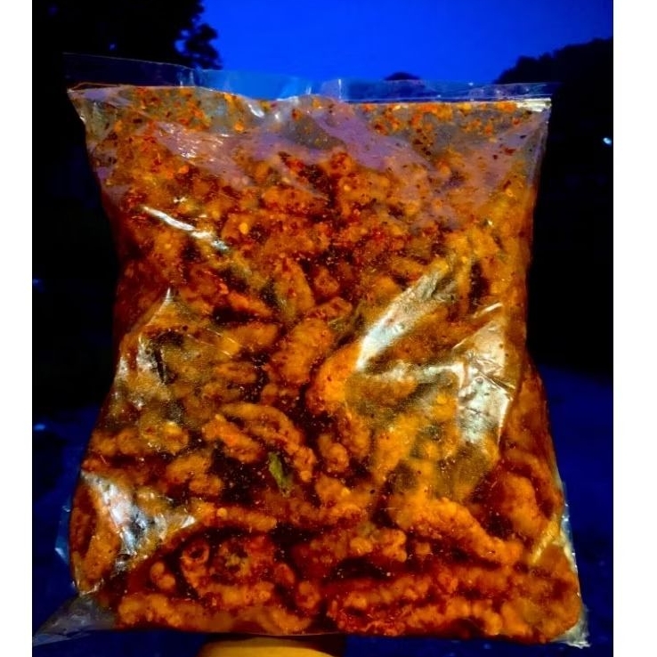 

Keripik usus pedas daun jeruk crispy 1kg