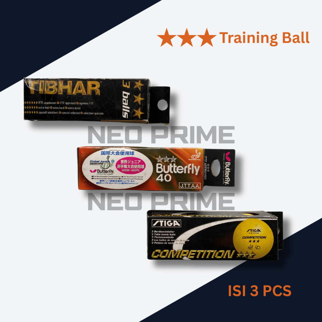 Bola Pingpong Butterfly Stiga Tibhar Bola Tenis Meja Pimpong 40mm ISI 3 Oren Training & Competition