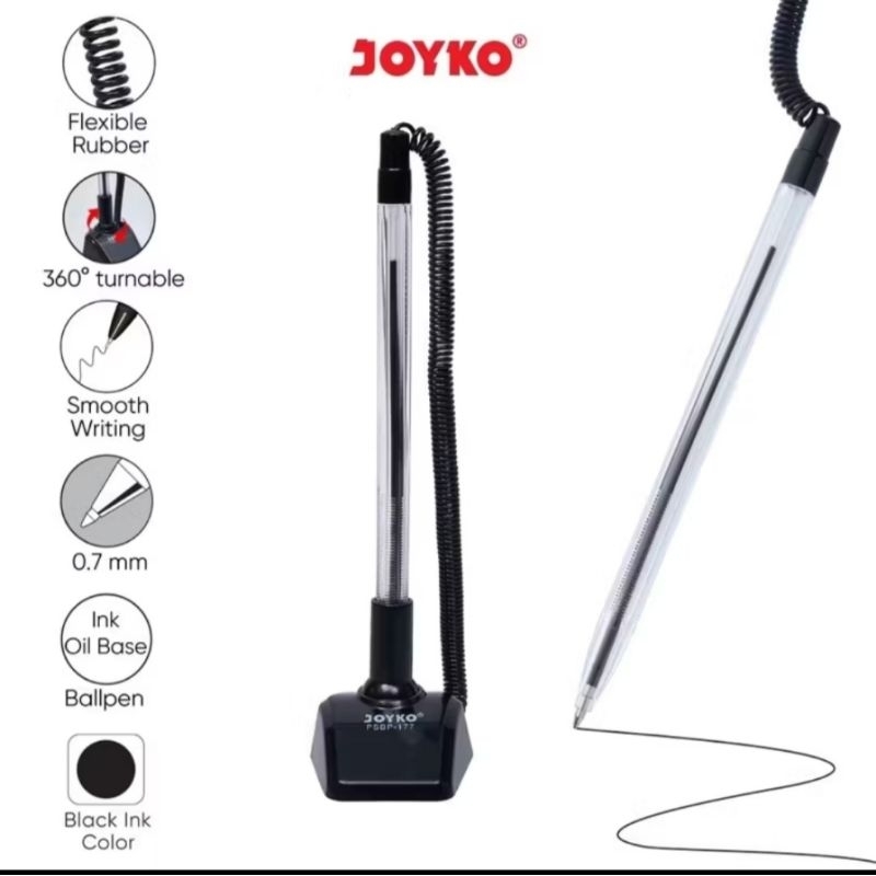 

Pen Stand / Pen Stand pulpen pena Joyko PSBP 177 0.7 mm/ Pulpen Meja Spiral-Joyko PSBP