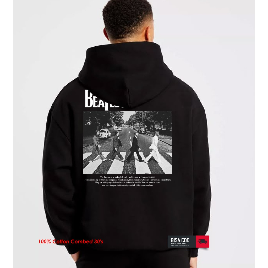 Hoodie Jacket Bahan The Beatles Bahan Fleece Kualitas Distro