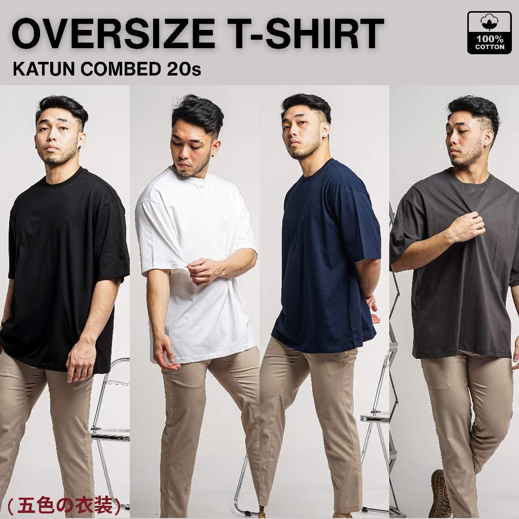 KAOS OVERSIZE POLOS PRIA COTTON COMBED 20S PREMIUM MERK GOSHIKI