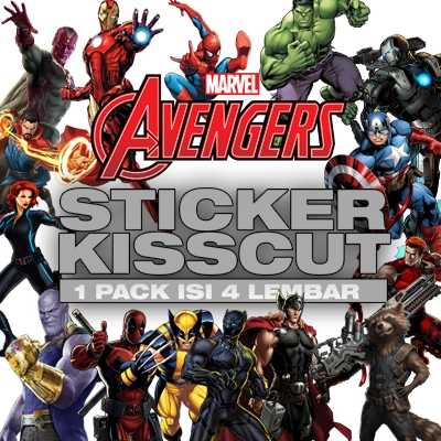 

STICKER PACK MARVEL AVENGERS | STICKER TUMBLER | STIKER LAPTOP KOPER HELM 1 PACK ISI 4LEMBAR