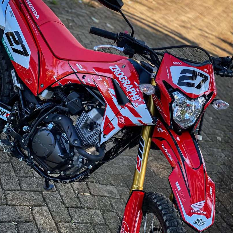 DECAL CRF 150L MERAH CUSTOM NOMOR NAMA WARNA