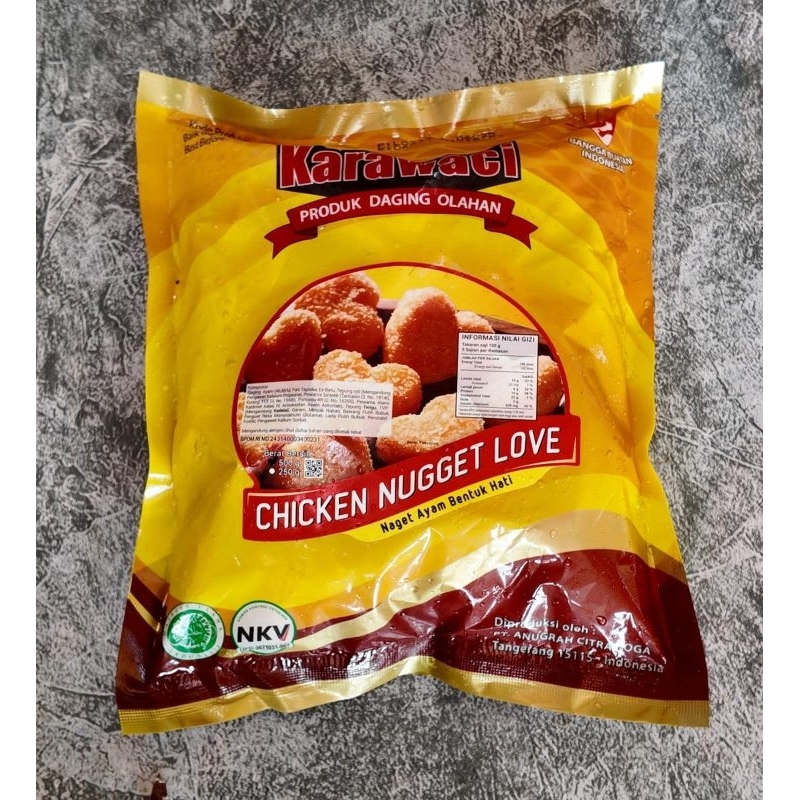 

KARAWACI NUGET AYAM BENTUK LOVE 500gr