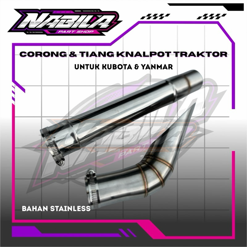 Lotto Heartss - Corong knalpot Traktor & Tiang filter KUBOTA85 & yanmar TF75 STAINLESS
