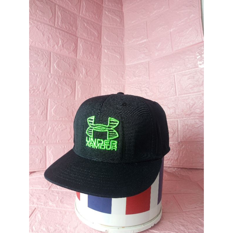 Topi Snapback OlahRaga U4 Hitam Hijau Neon