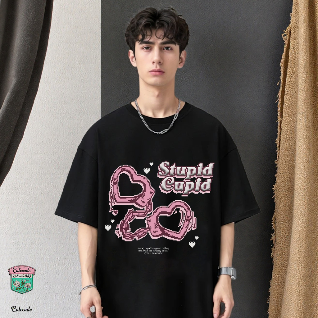 T-Shirt | Boxy Fit | Stupid Cupid | Black | Paradigm Capital--F1014