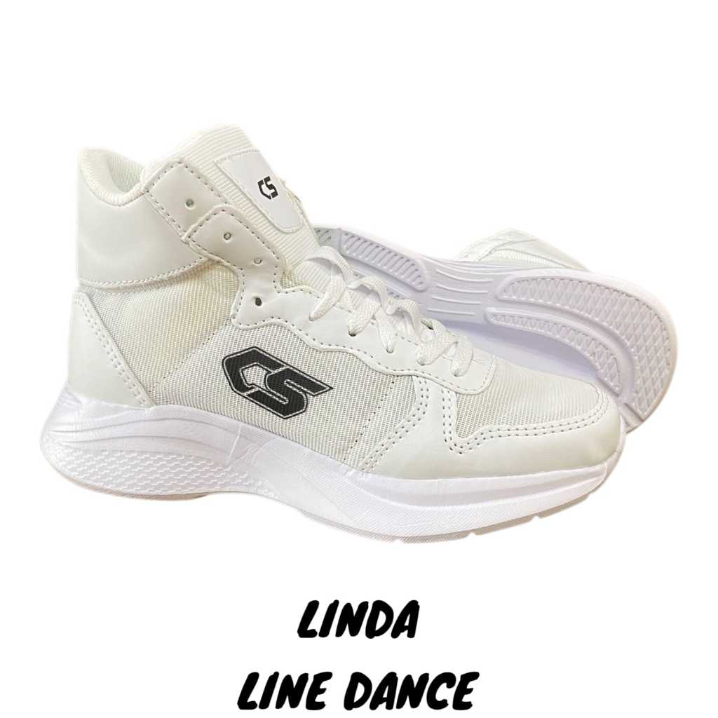 CHOSAMON Linda Line Dance - Sepatu Olahraga Senam Line Dance Putih