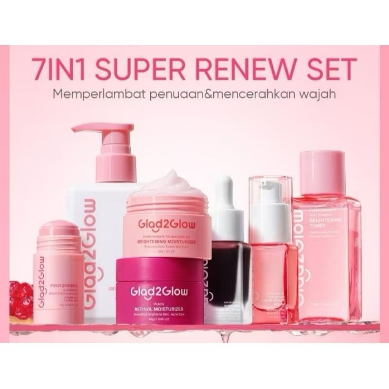 [PAKET SKINCARE GLAD2GLOW GLOWING] GLAD2GLOW TERMURAH BUNDLING GLOWINg SET 2/3/4/5/7
