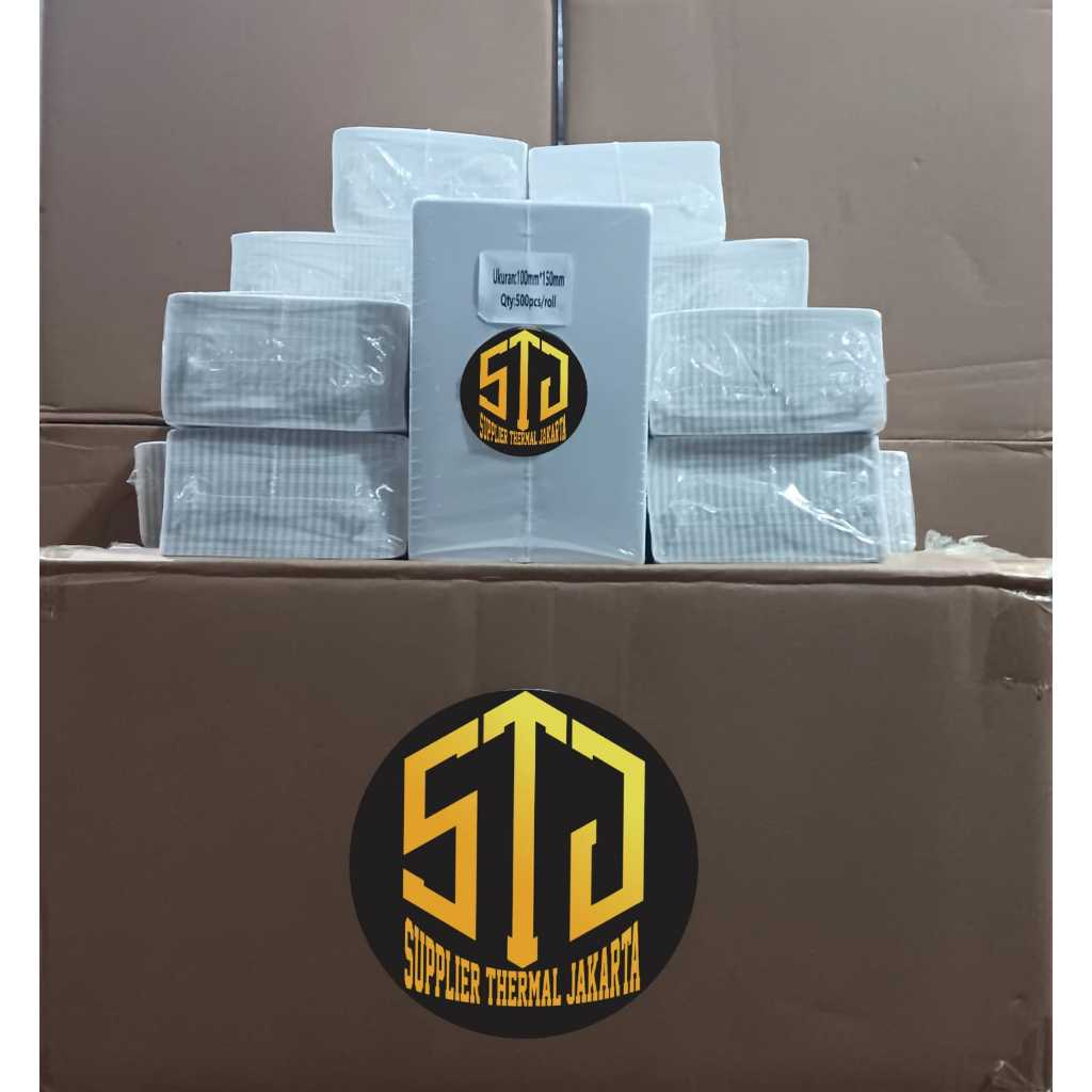 

STJ THERMAL RESI LIPAT LABEL BARCODE DIRECT THERMAL 100 X 150 mm 100x150 4x6" isi 500pcs ukuran A6 (1dus isi 20 )