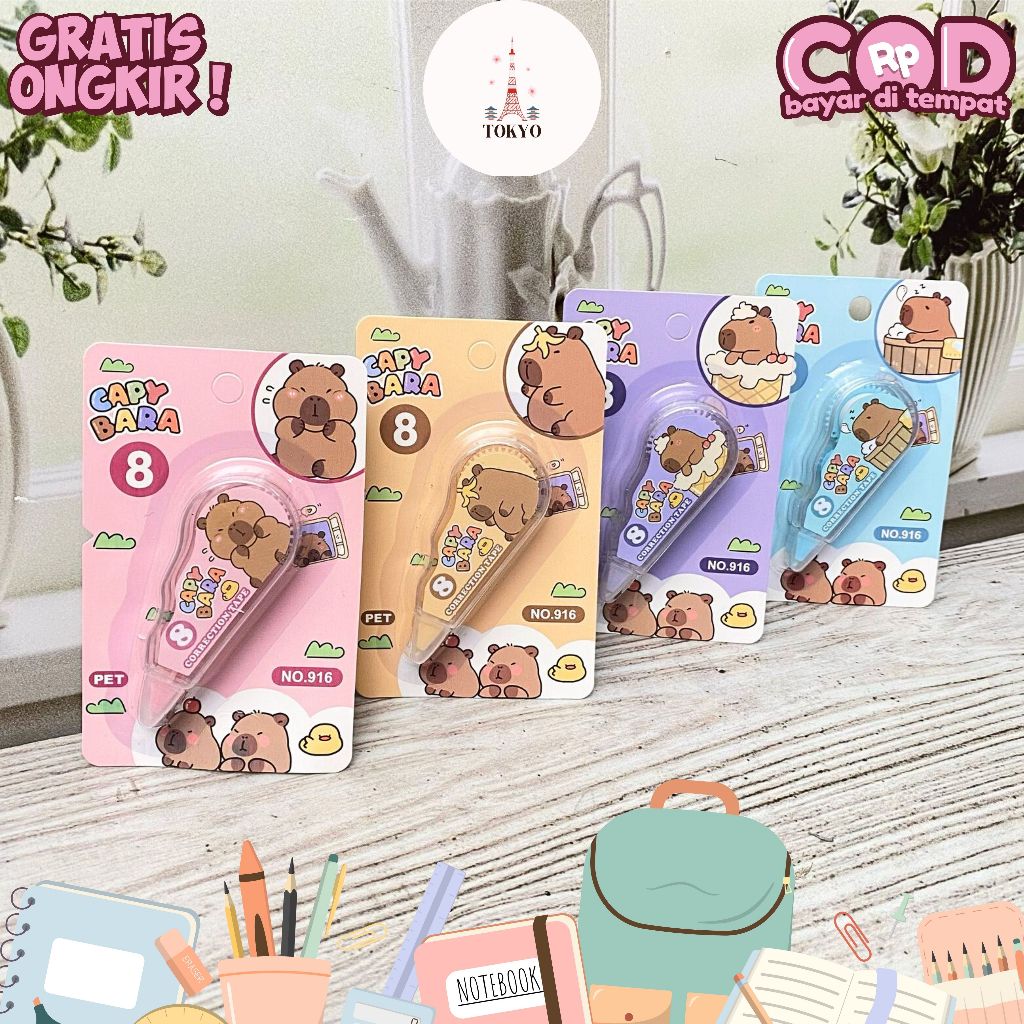 

Correction Tape Satuan Kecil Capybara Alat Tulis Koreksi Stationery