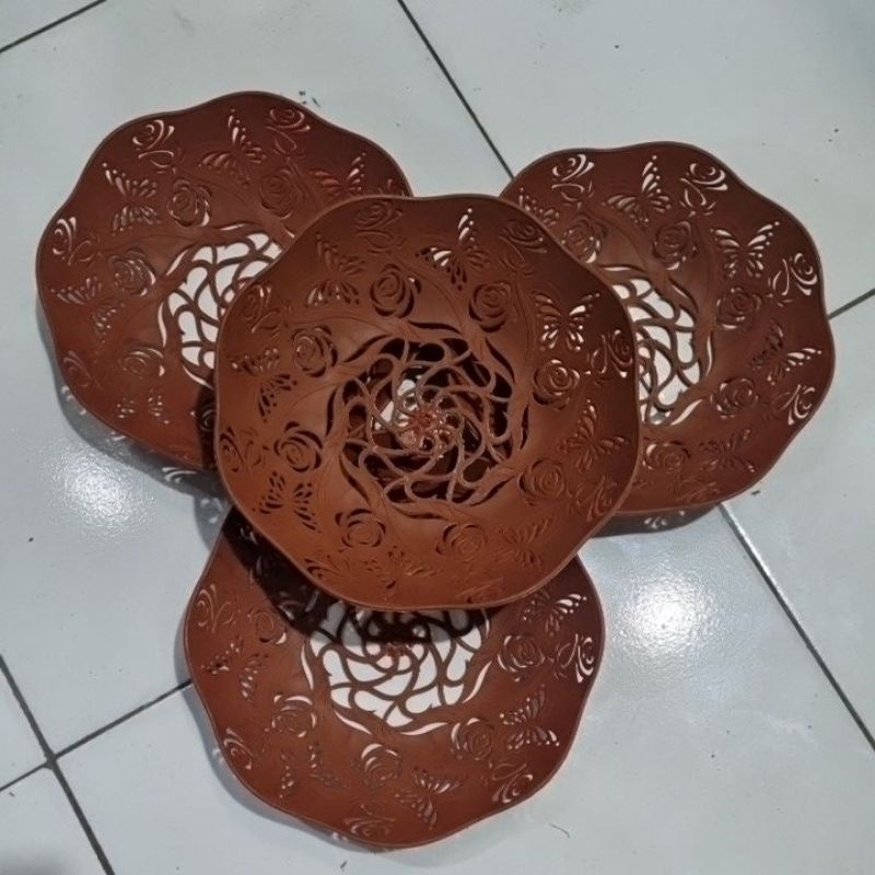 piring plastik rotan / piring anyaman plastik / piring nasi kuning / piring nasi bungkus
