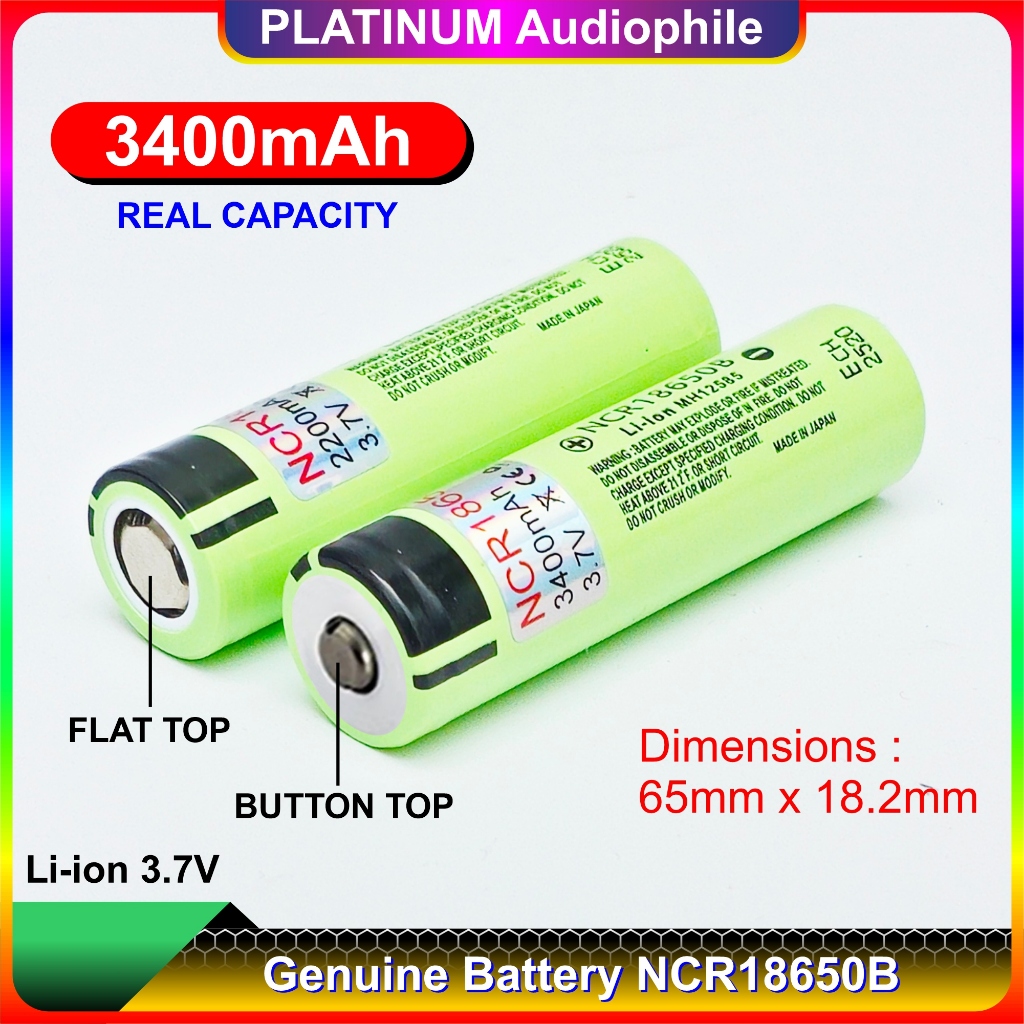Fast_Buying Baterai 18650 Panasonic 3400Mah Original Battery Batre Lithium Li-Ion Ncr 18650B