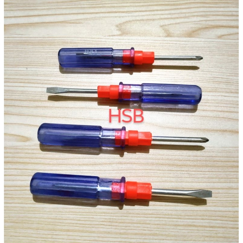 Obeng Bolak Balik Plus Min Transparant , Obeng Transparan Bolak Balik Plus (+) Min (-)