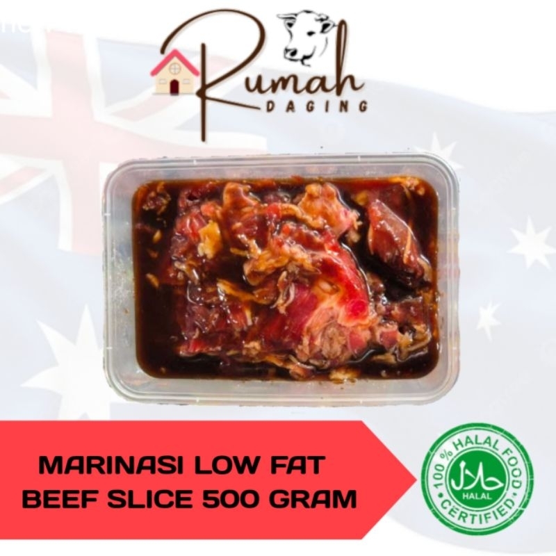 

Daging Sapi Marinasi Halal Marinasi LOWFAT Slice Beef 500 gr