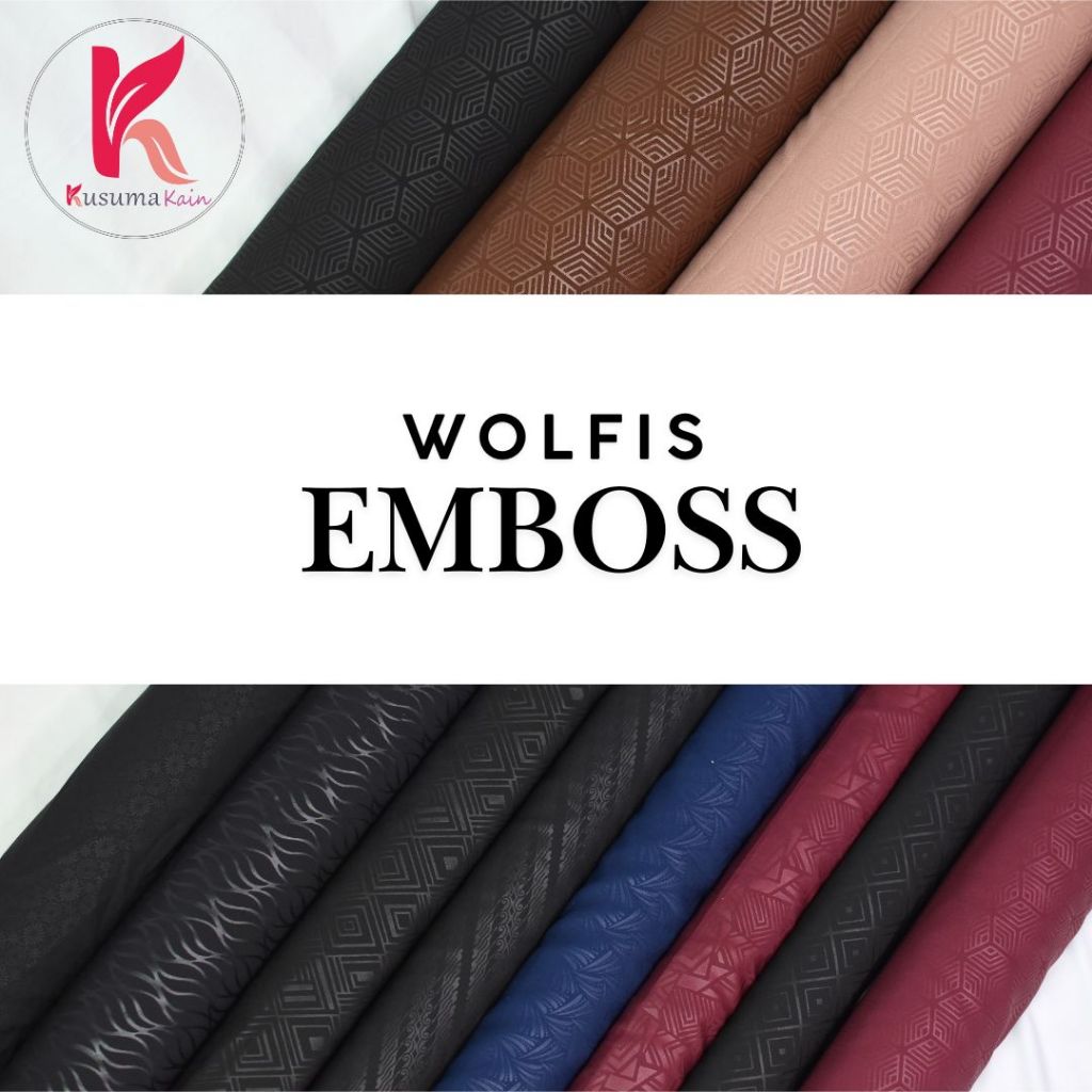 kain wolfis emboss woolpeach emboss motif premium