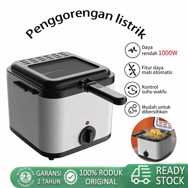 penggorengan listrik Wajan persegi stainless steel ayam goreng steak kentang goreng mesin penggoreng