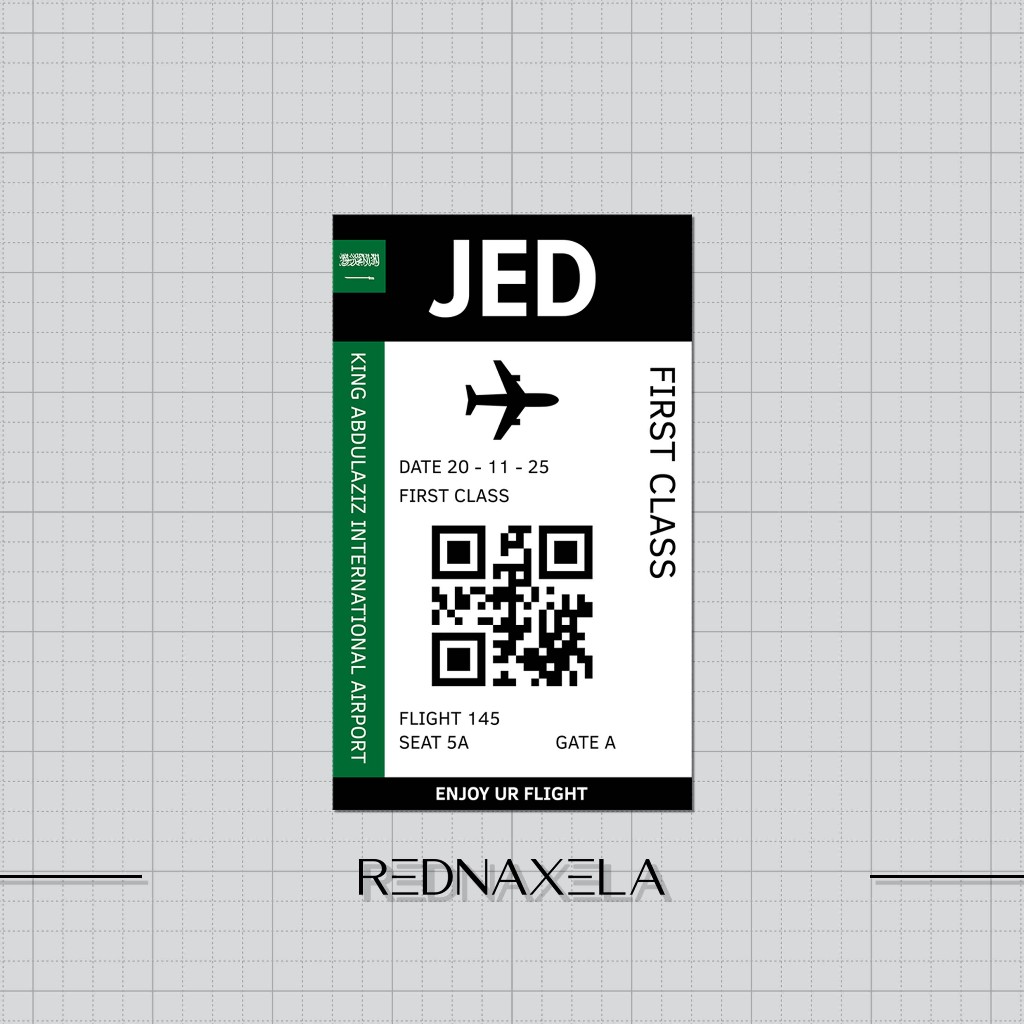 

Stiker Vinyl Airplane Ticket JED Travel Suitcase Sticker