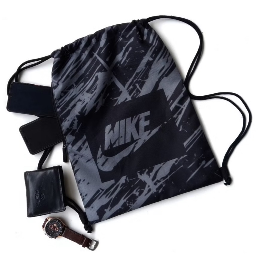 TAS SERUT STRING BAGS NK GREY MOTIF ORIGINAL BLACK BAGS / TAS SERUT PRIA / TAS SERUT WANITA