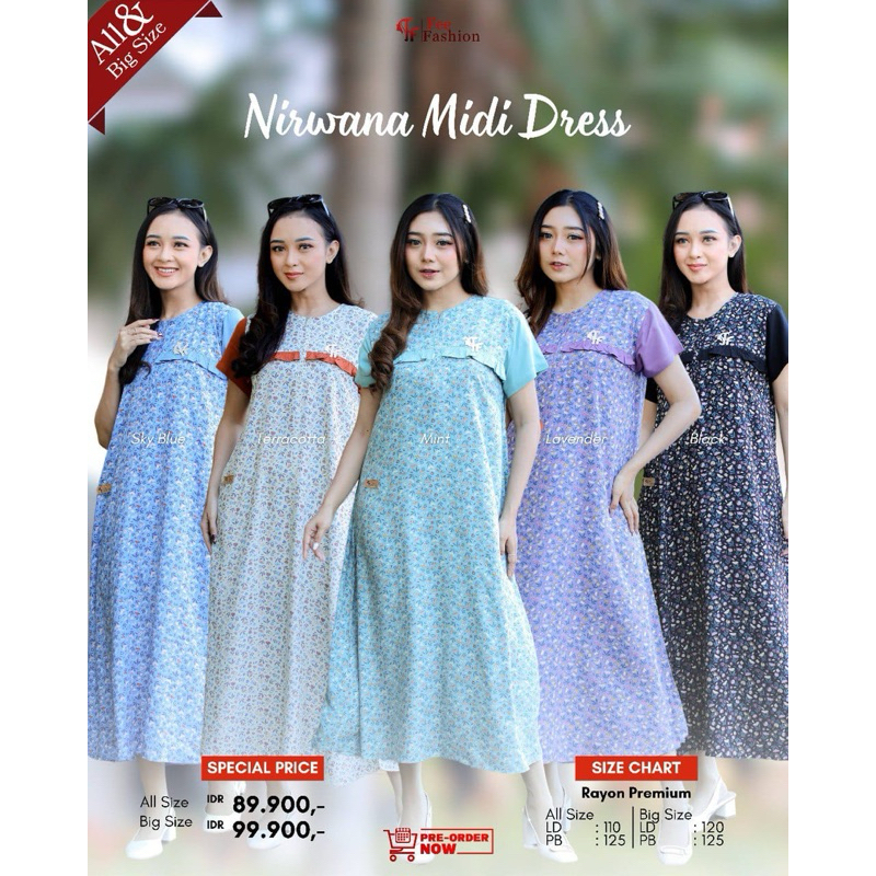 Promo Fee Fashion - Dress / Midi Dress / Daster / Nirwana Midi Dress Fee Fashion