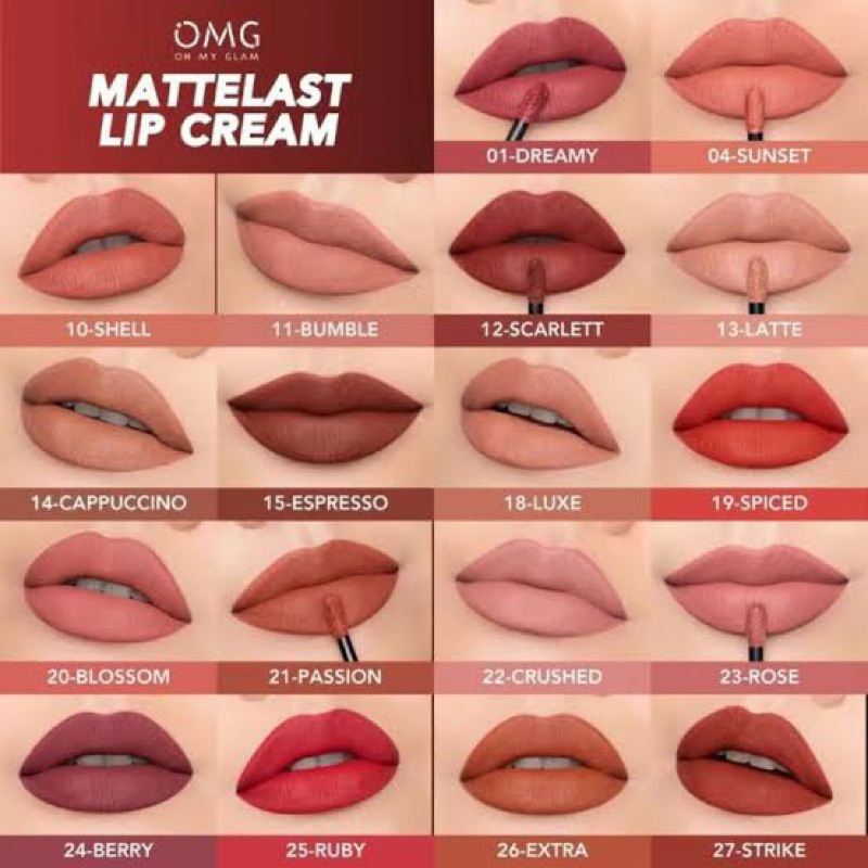 OMG Mattelast Lipcream (Grosir 12pcs
