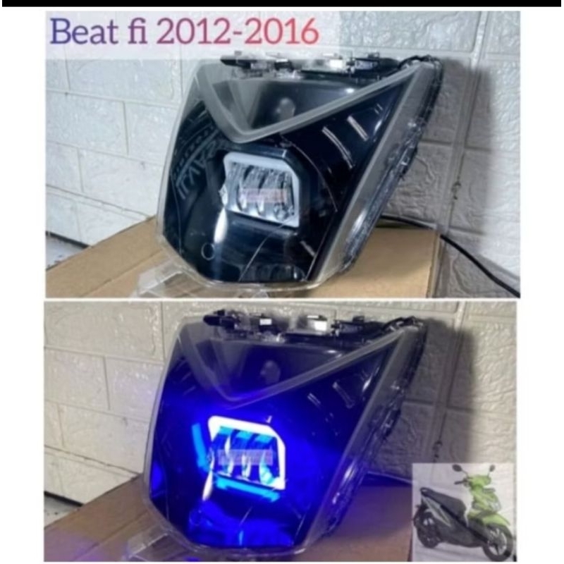 Reflektor Lampu Depan Beat Fi 2012-2016 3 Led Smoke Kualitas Terbaik