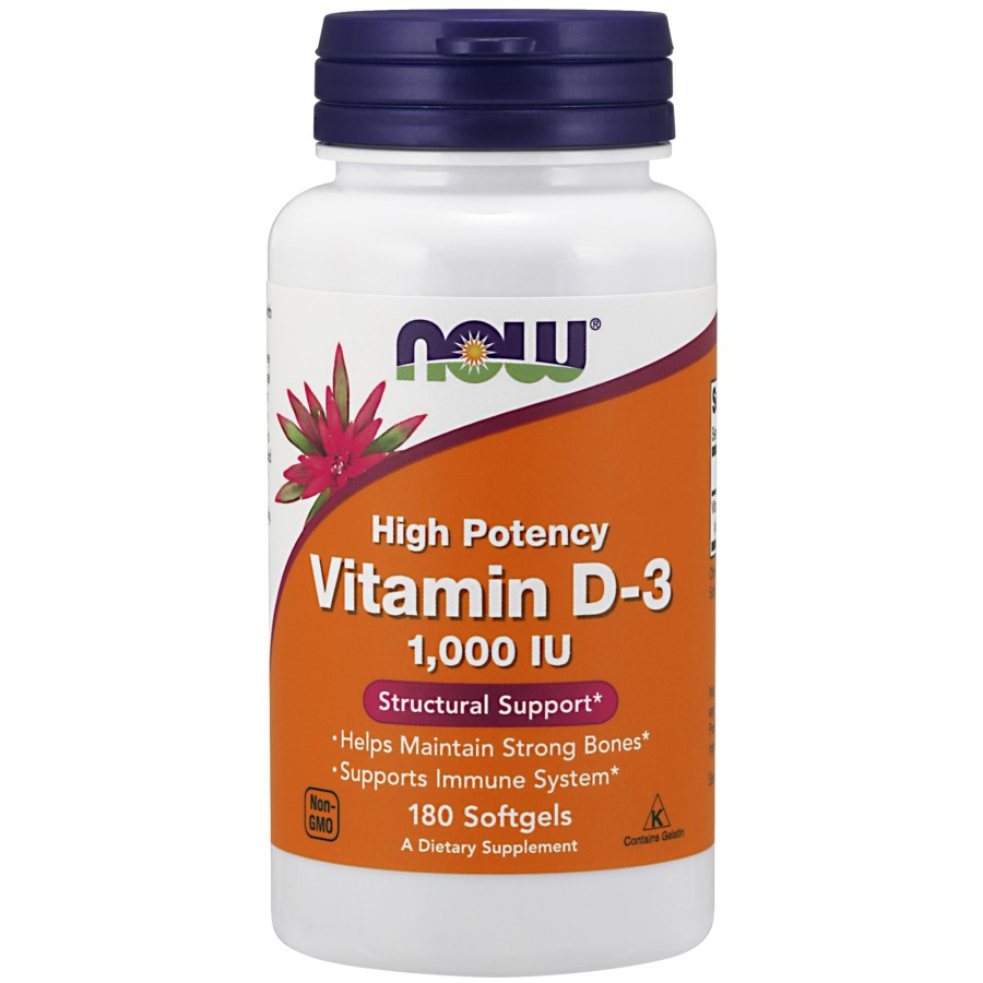 Now Foods Vitamin D3 1000IU Food Vit D 3 1000 IU 180 Chewables Chewable