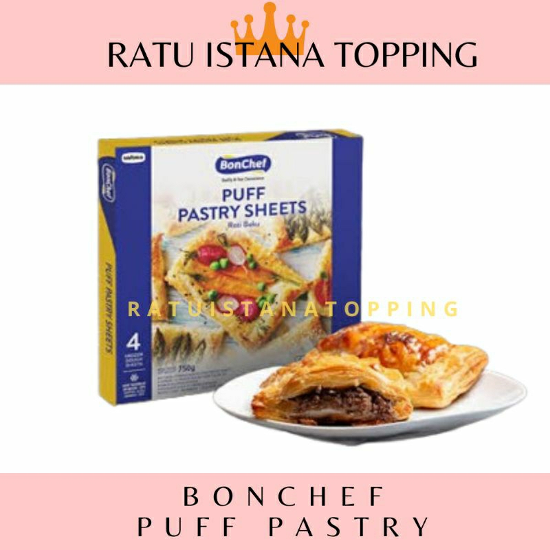 

BONCHEF PUFF PASTRY 750 GR KULIT PREMIUM BON CHEF ROTI BEKU SIAP PAKAI