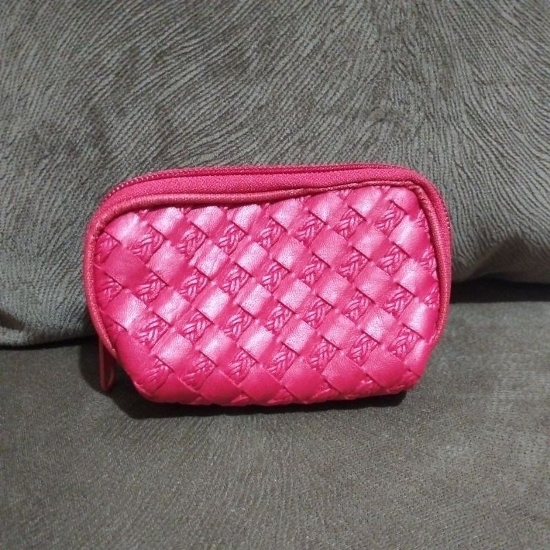 DOMPET KERANG MINI KOIN WANITA KULIT ANYAMAN