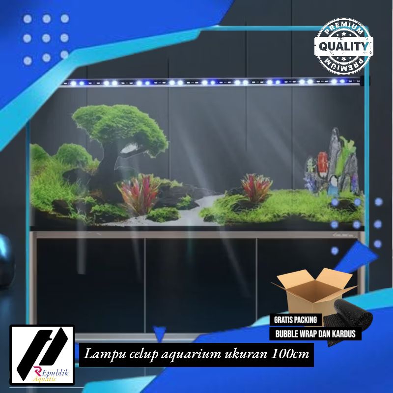 Lampu celup aquarium 100cm biru putih / lampu led celup aquarium aquascaspe