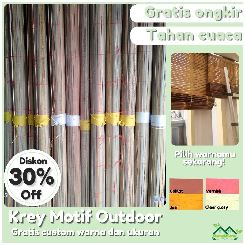 Krey Outdoor Anti Air Bambu Sawit Ukuran 225cm×355cm