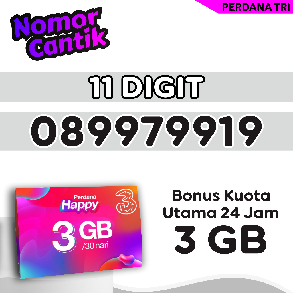 Kartu Perdana Tri Nomor cantik 11 Digit Edisi Terbaru 6