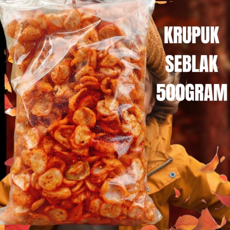 

krupuk Seblak Kering Cikeruh Krupuk Bawang Bantet Pedas Daun Jeruk 500gram