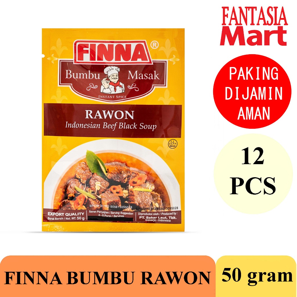 

FINNA BUMBU MASAK RAWON PACK 12 PCS 50 GRAM FUN CORNER DENGAN PAKING AMAN