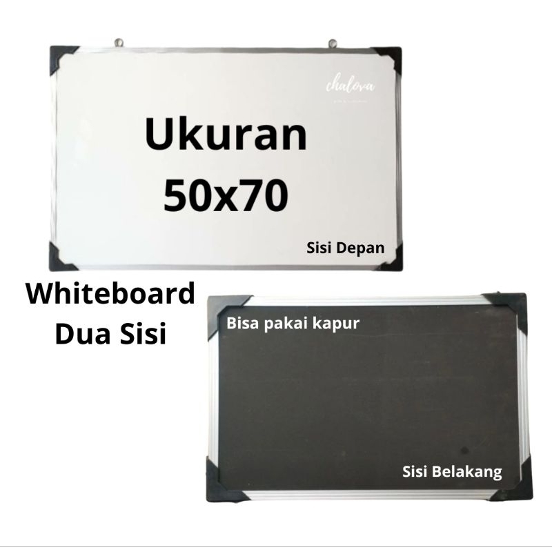 

[PCS] PAPAN TULIS WHITEBOARD UKURAN 50 X 70 CM DUA SISI / PAPAN TULIS PUTIH WHITE BOARD SEDANG