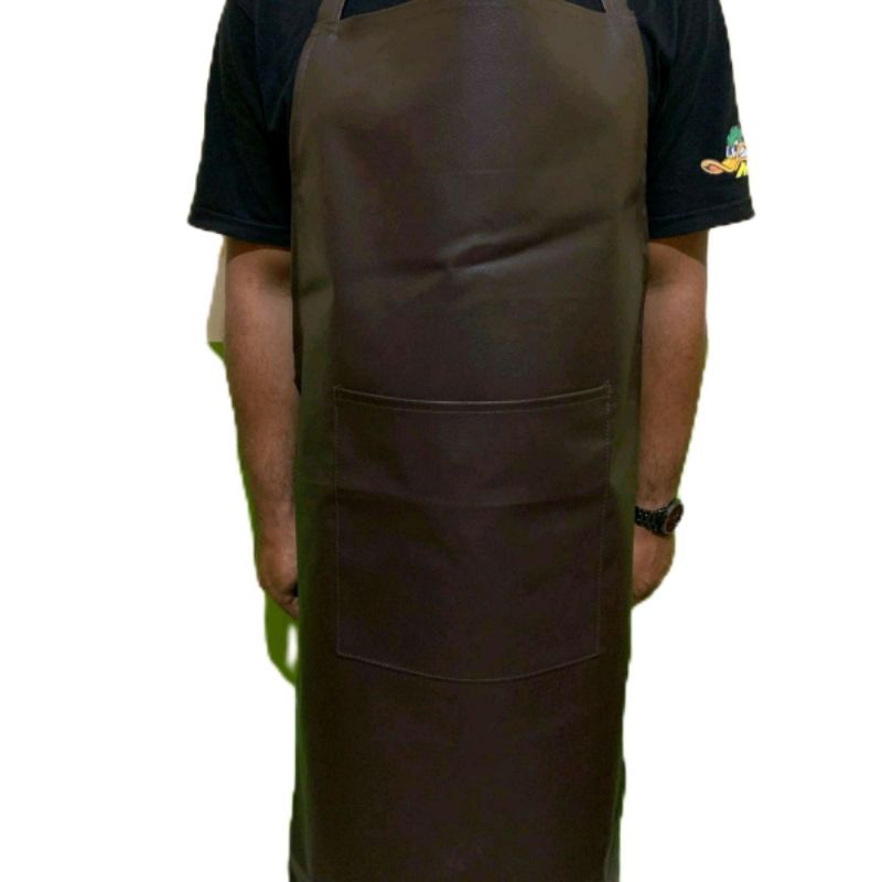 Celemek anti air dan minyak-Apron polos jumbo- bahan Oscar kulit sintetis-pelindung memasak celemek