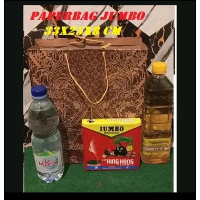 

50 pcs paperbag jumbo ukuran 33x25x8 cm