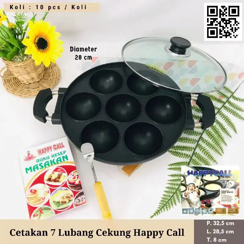 Snack Maker Cetakan Kue Apem 7 Lubang Cekung Happy Call
