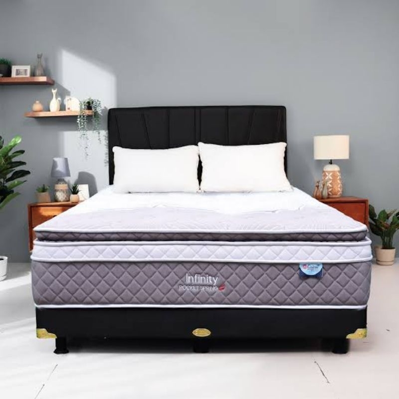 New Central Infinity pocket Spring real super pillow top kasur spring bed feel medium empuk 160 x 20