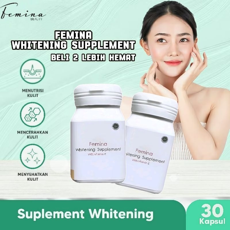 Femina Whitening Supplement BPOM Halal Mencerahkan & Melembapkan Kulit
