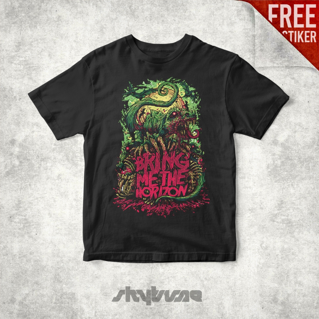 SKYTUNE - Tshirt Kaos BMTH Bring Me The Horizon Dino Music Merch Reguler Size
