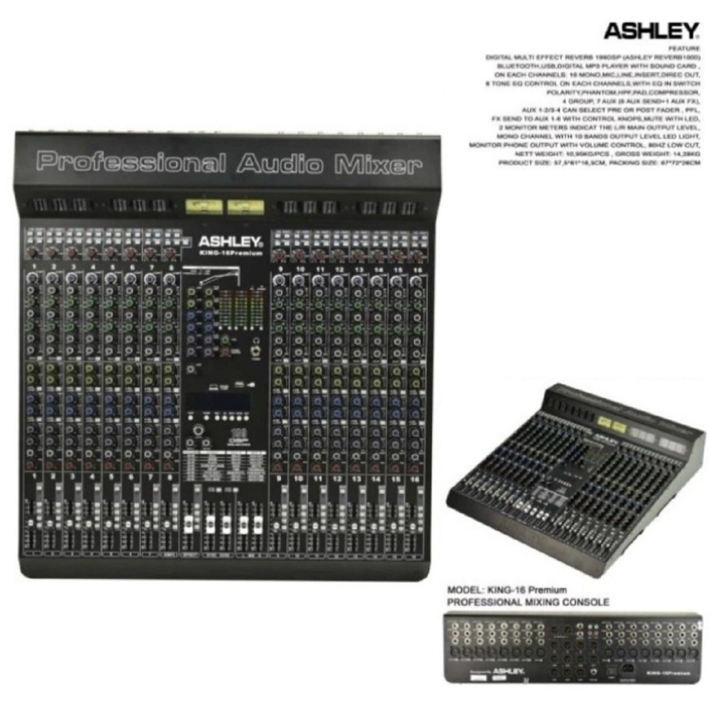 Mixer 16 Ch Ashley KING16 KING 16 Premium Original