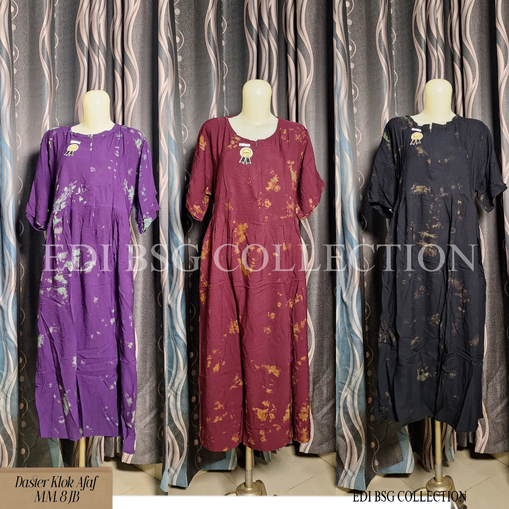 Baju Daster premium jumbo LD 140 panjang 120 Klok Afaf MH 16 Motif tidi, Banyak Warna bahan lembut