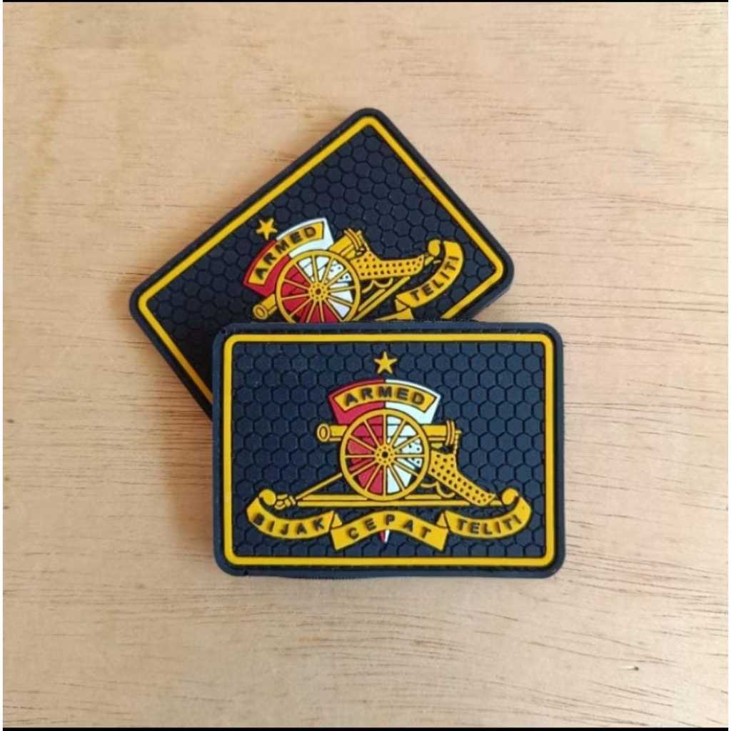 Patch Rubber Logo Armed Kotak TNI AD / Patch Rubber TNI AD