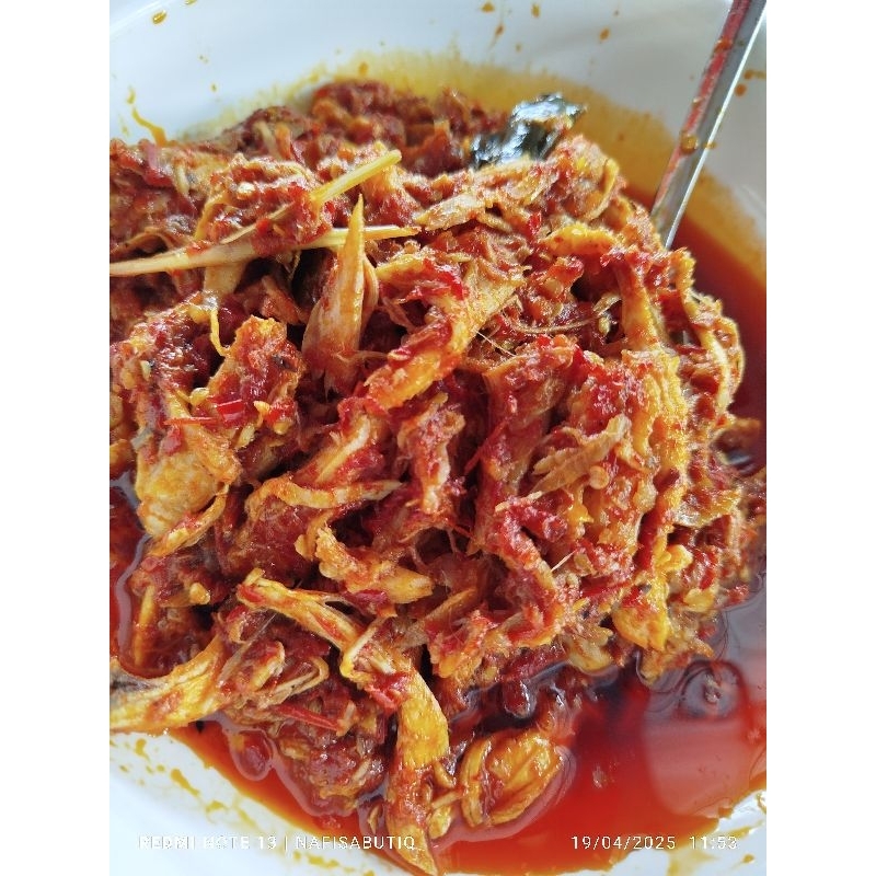 

ayam suwir pesas manis lezat gurih full ayam pedas manis