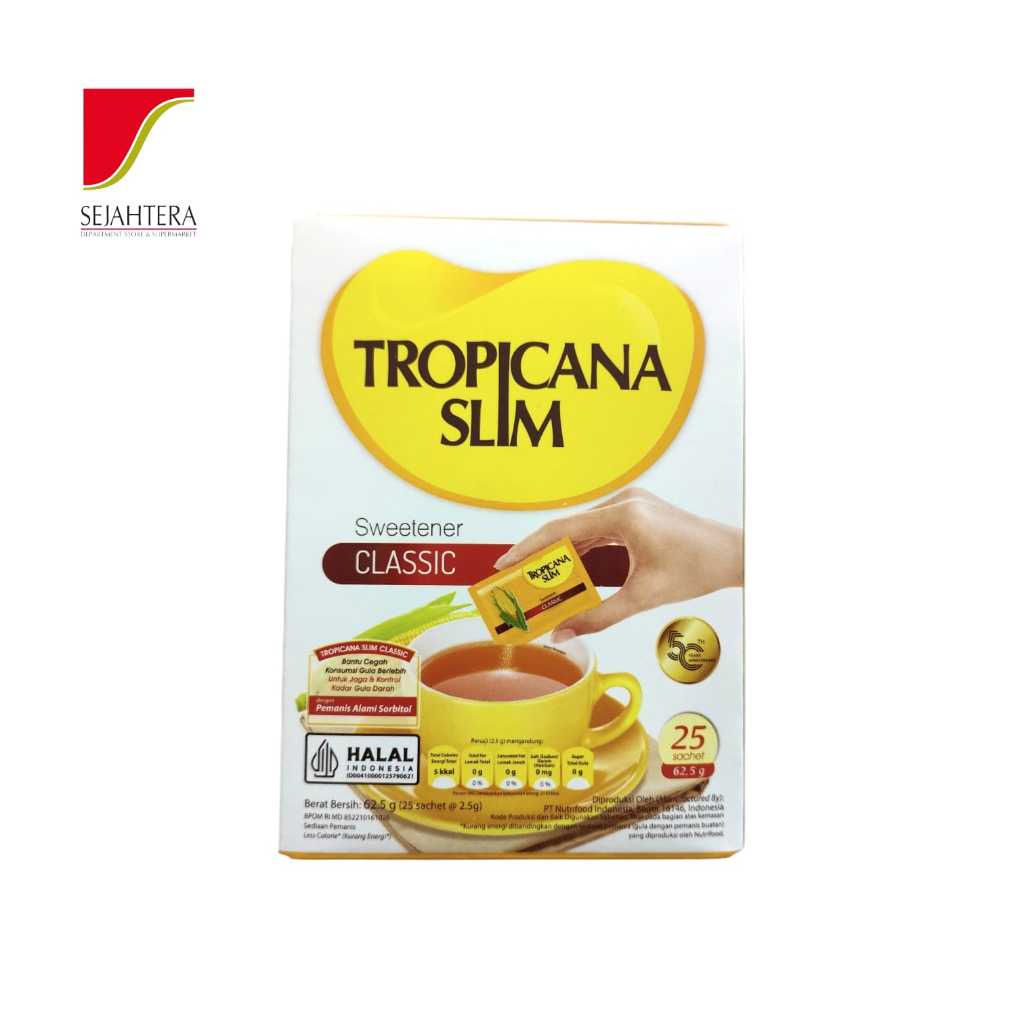 

Tropicana Slim Sweetener Clasic (25, 50, 100) x 2,5g Sachet